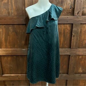 Madewell One-Shoulder Dark Teal Dress